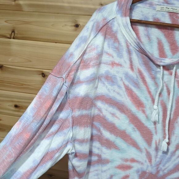 Free People Top Womens Medium Multicolor Best catch oversized tie-dye - Picture 4 of 10